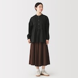 婦人　綿ピンタック　長袖ブラウス
