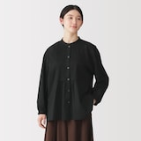 婦人　綿ピンタック　長袖ブラウス