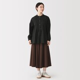 婦人　綿ピンタック　長袖ブラウス