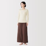 婦人　ウールクルーネック長袖Ｔシャツ