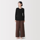 婦人　ウールクルーネック長袖Ｔシャツ