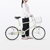 【宅送】２０型自転車　ベージュ　バスケット付