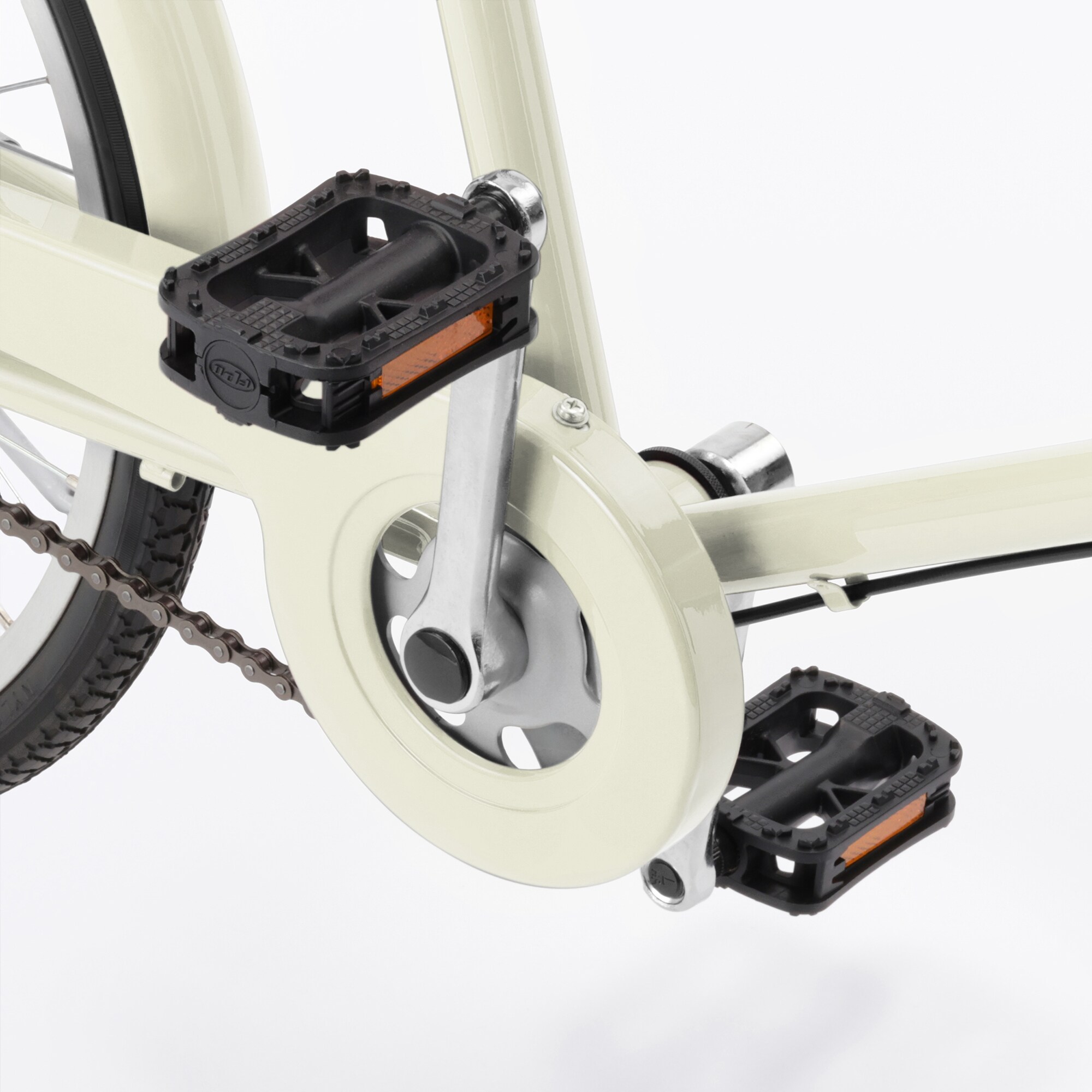 【宅送】２０型自転車　ベージュ　バスケット付