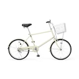 【宅送】２０型自転車　ベージュ　バスケット付
