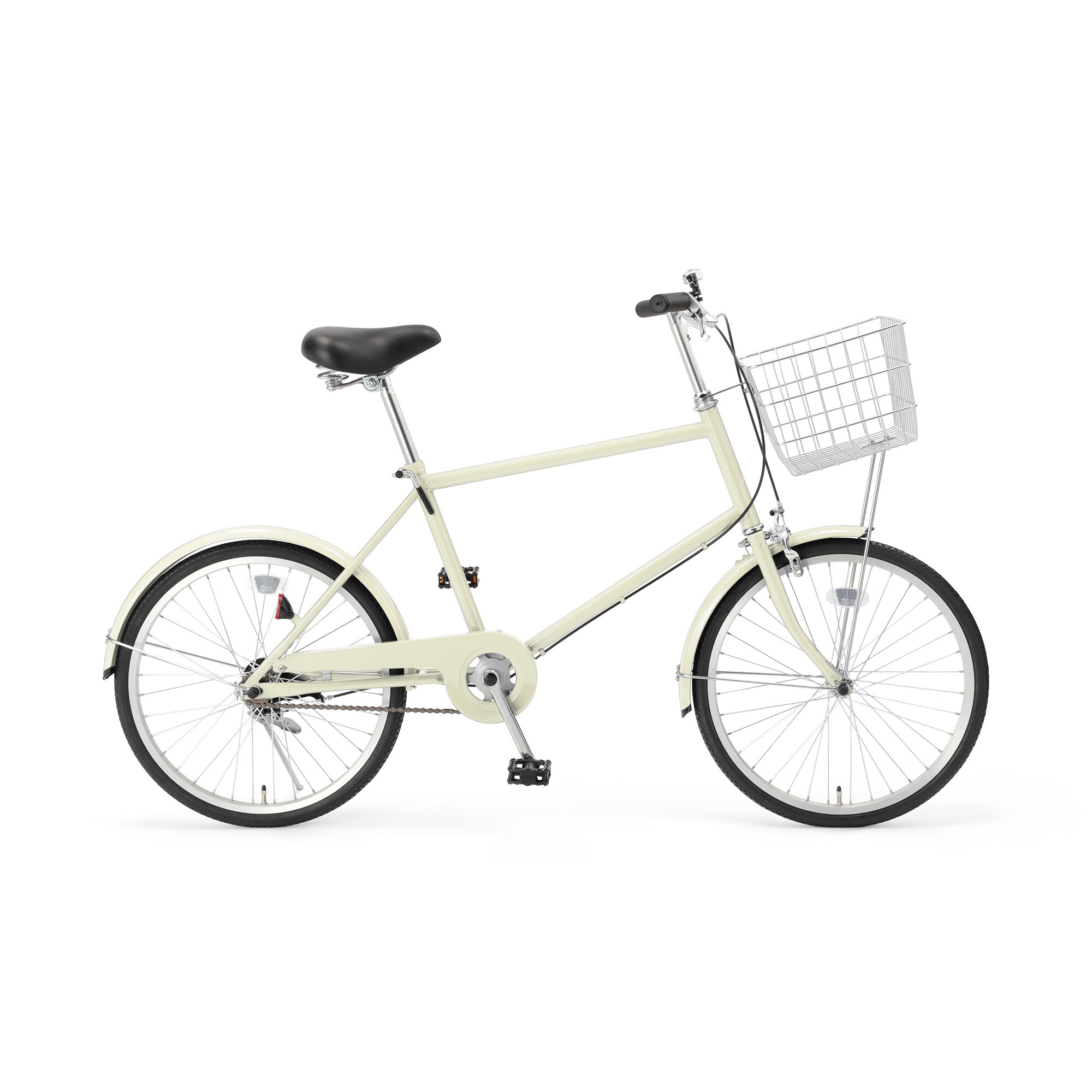 【宅送】２０型自転車　ベージュ　バスケット付