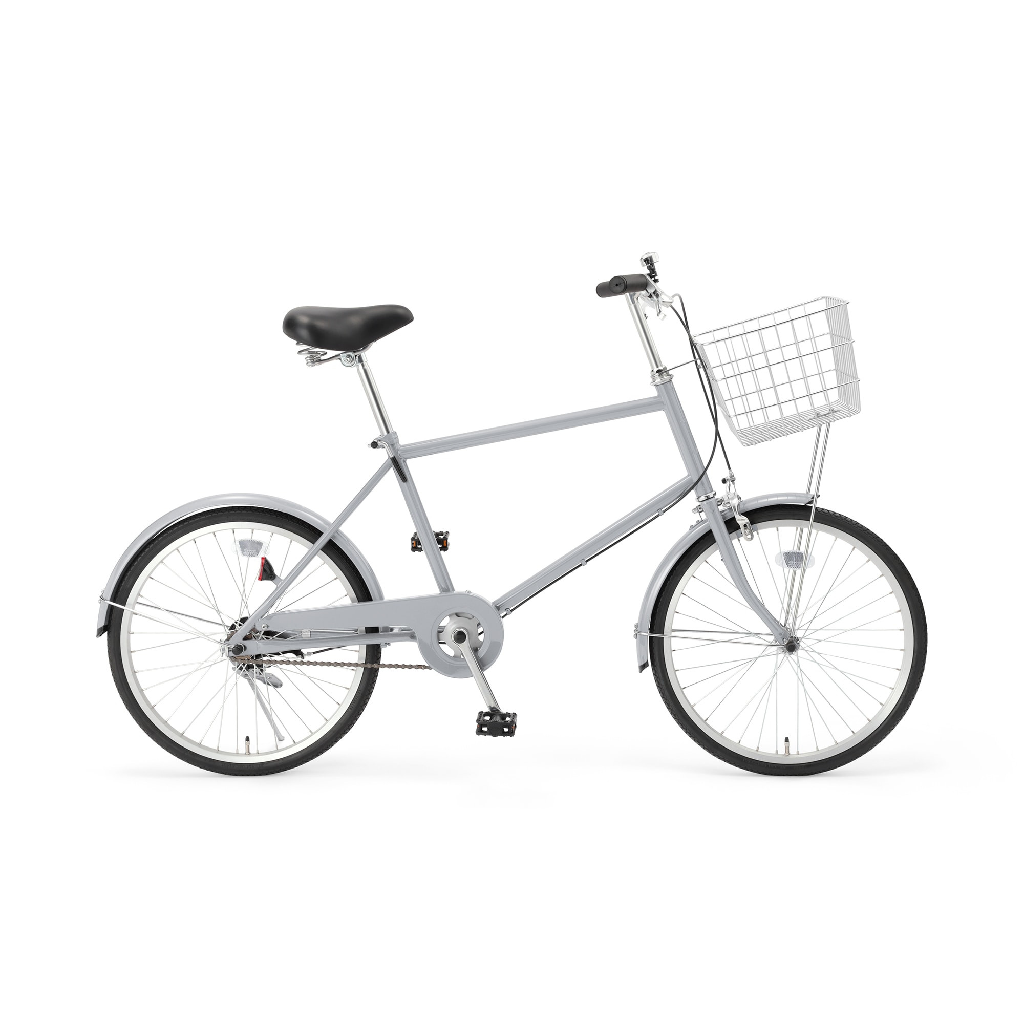 ホワイトシティサイクル バスケット付き　自転車　本体　東京　【直接引き取り限定】 宅送】20型自転車 グレー バスケット付 | 無印良品