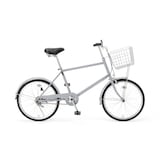 【宅送】２０型自転車　グレー　バスケット付