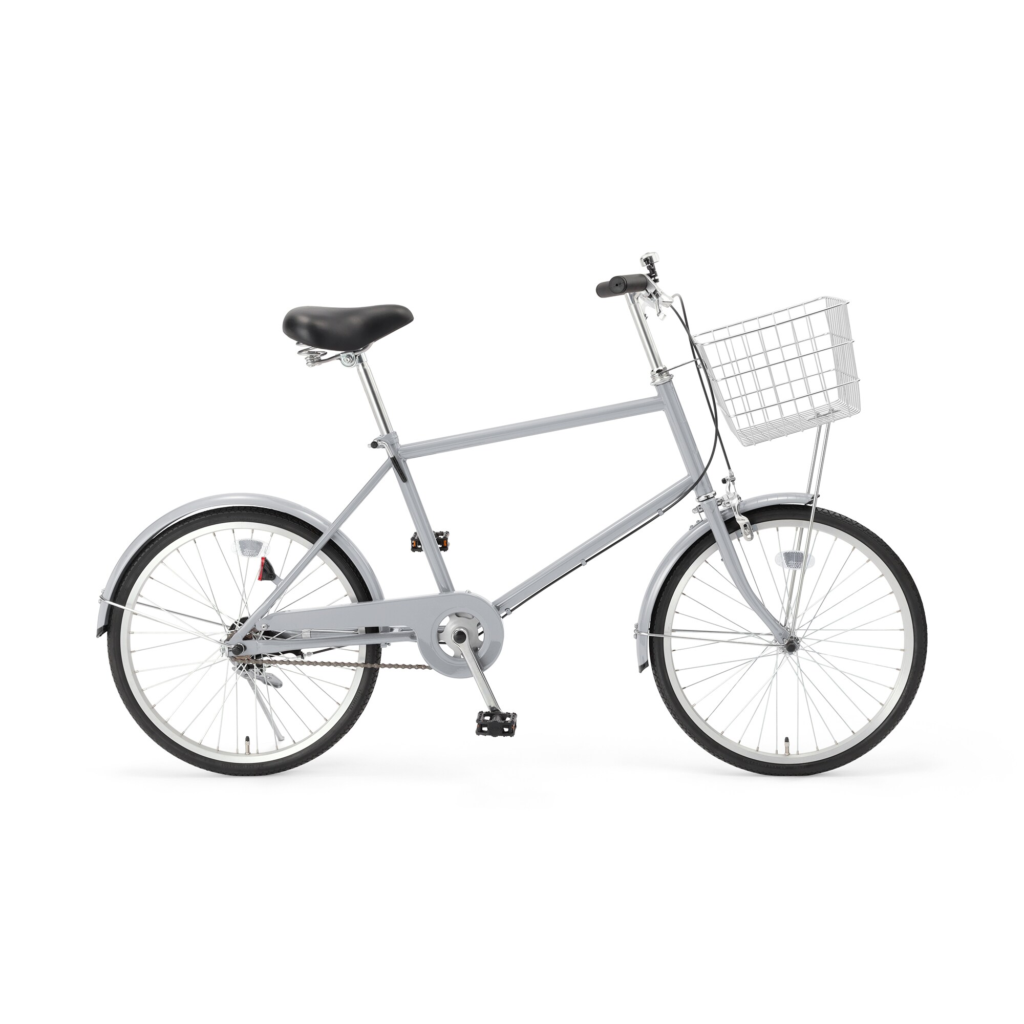 【宅送】２０型自転車　グレー　バスケット付