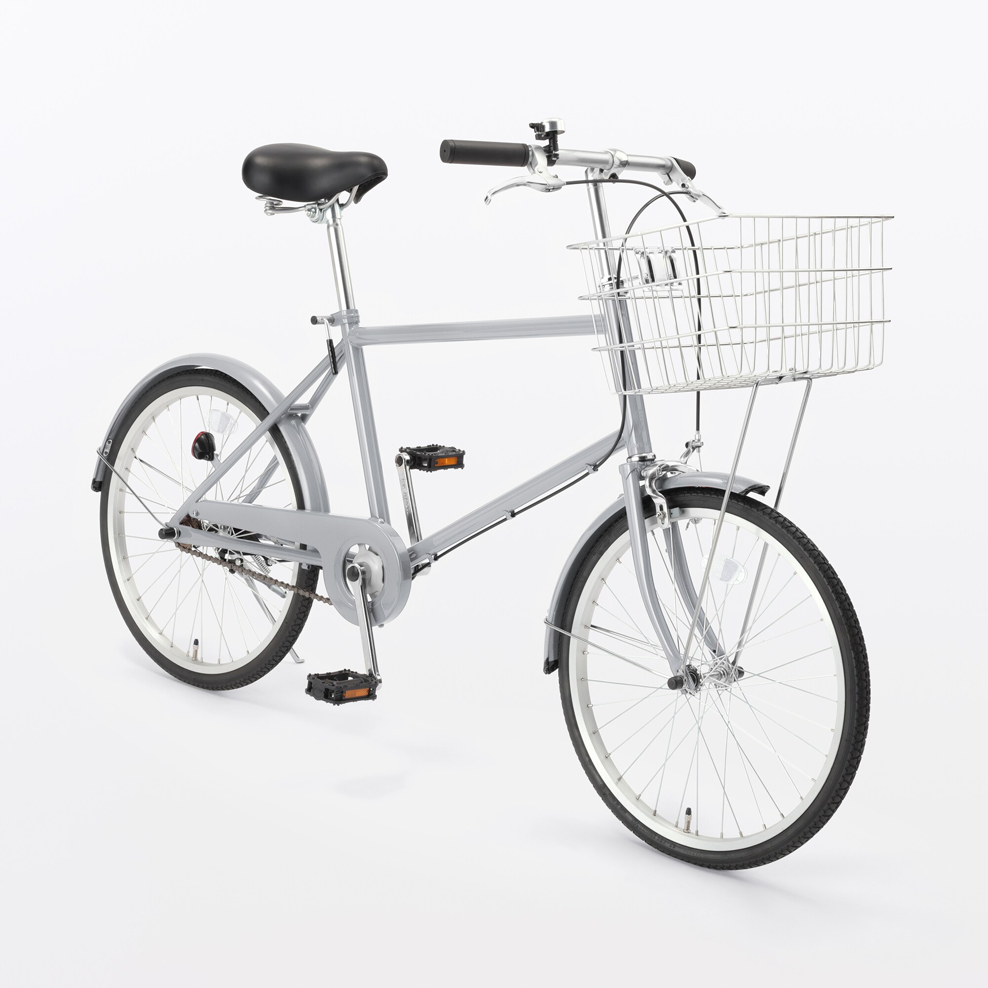 【宅送】２０型自転車　グレー　バスケット付