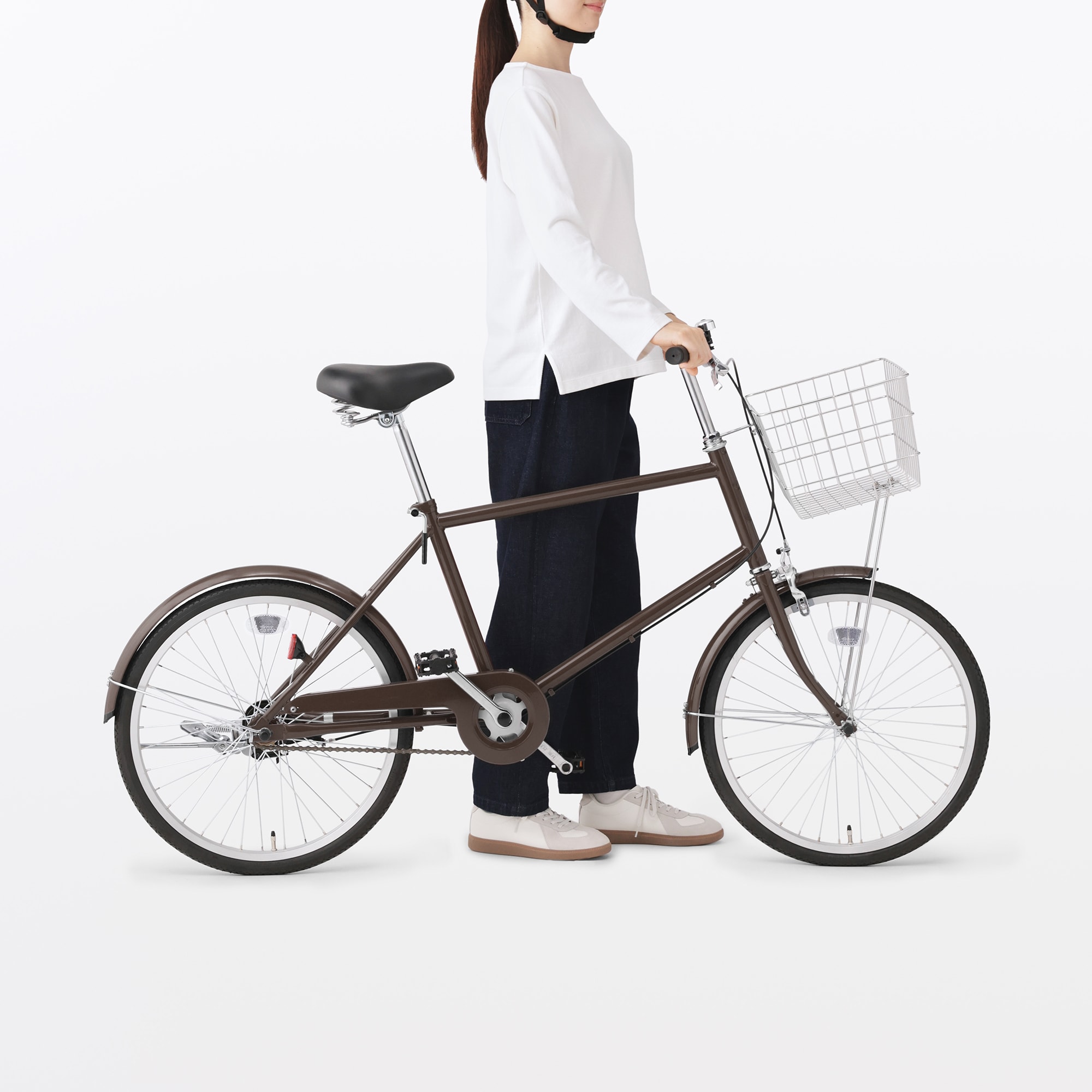 宅送】20型自転車 ブラウン バスケット付 | 無印良品