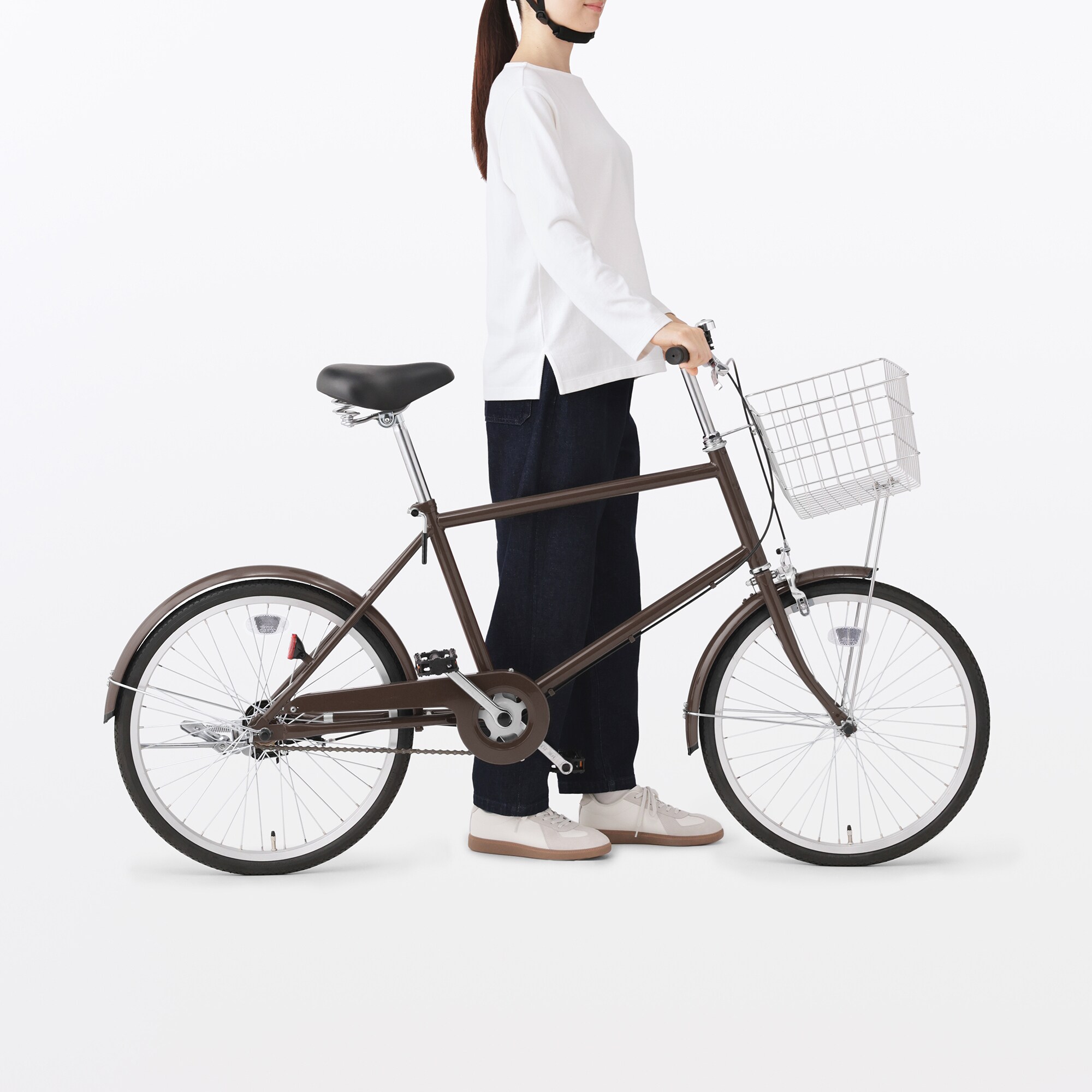 【宅送】２０型自転車　ブラウン　バスケット付