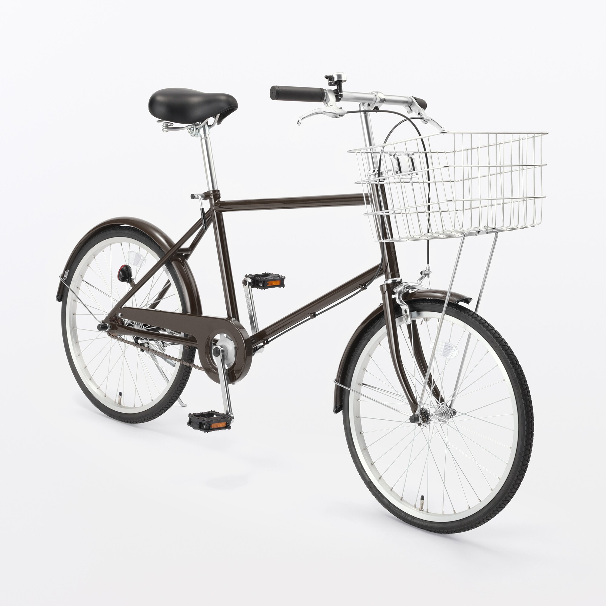 【宅送】２０型自転車　ブラウン　バスケット付