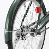 【宅送】２０型自転車　ダークグリーン　バスケット付