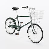 【宅送】２０型自転車　ダークグリーン　バスケット付
