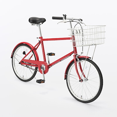 【８月１９日順次発売予定】【宅送】２０型自転車　エンジ　バスケット付