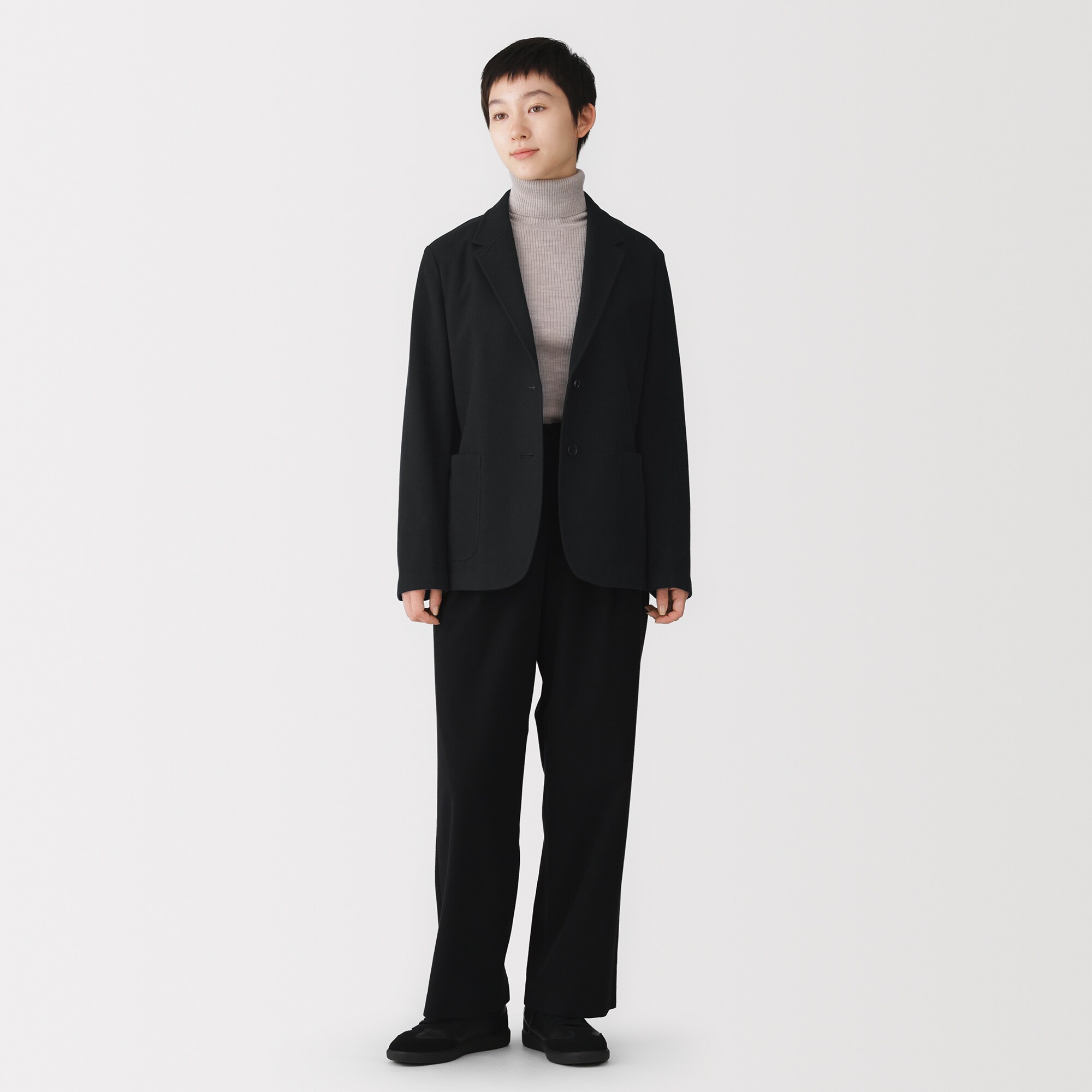 婦人　起毛ジャージーテーラードジャケット