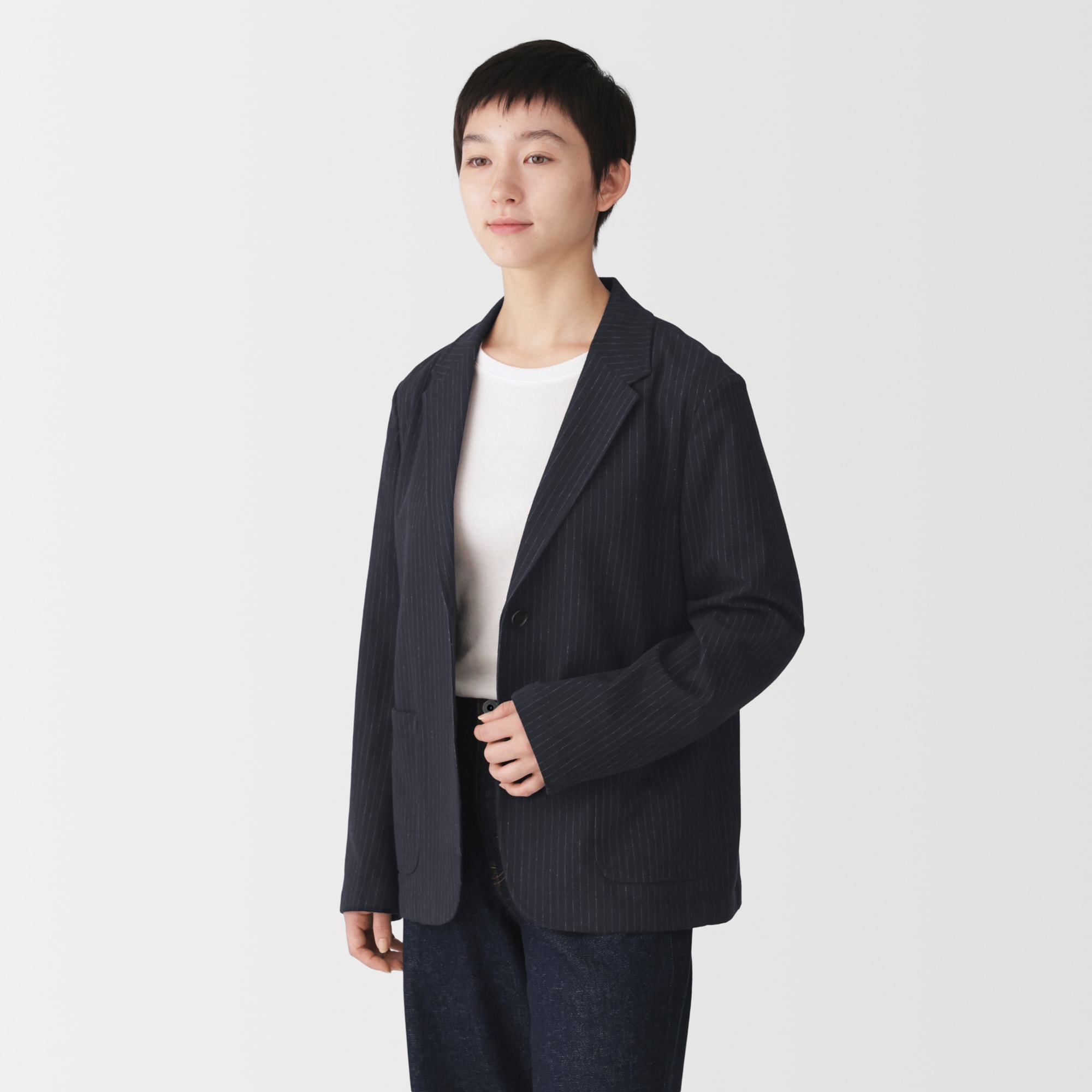 婦人　起毛ジャージーテーラードジャケット
