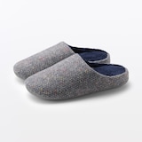 ウール混ネップ入り　履き心地しっかりスリッパ