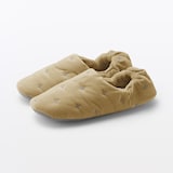 コットンベルベットかかとにフィットするルームシューズ