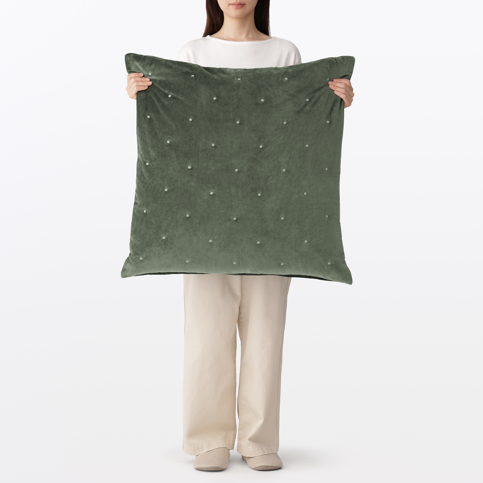 コットンベルベット　大判クッション