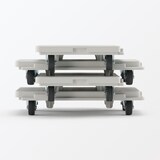 縦にも横にも連結できる再生ポリプロピレン入り平台車