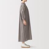 婦人　綿ピンタック　七分袖ワンピース