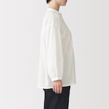 婦人　綿ピンタック　長袖ブラウス