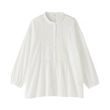 婦人　綿ピンタック　長袖ブラウス