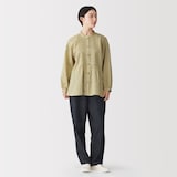 婦人　綿ピンタック　長袖ブラウス