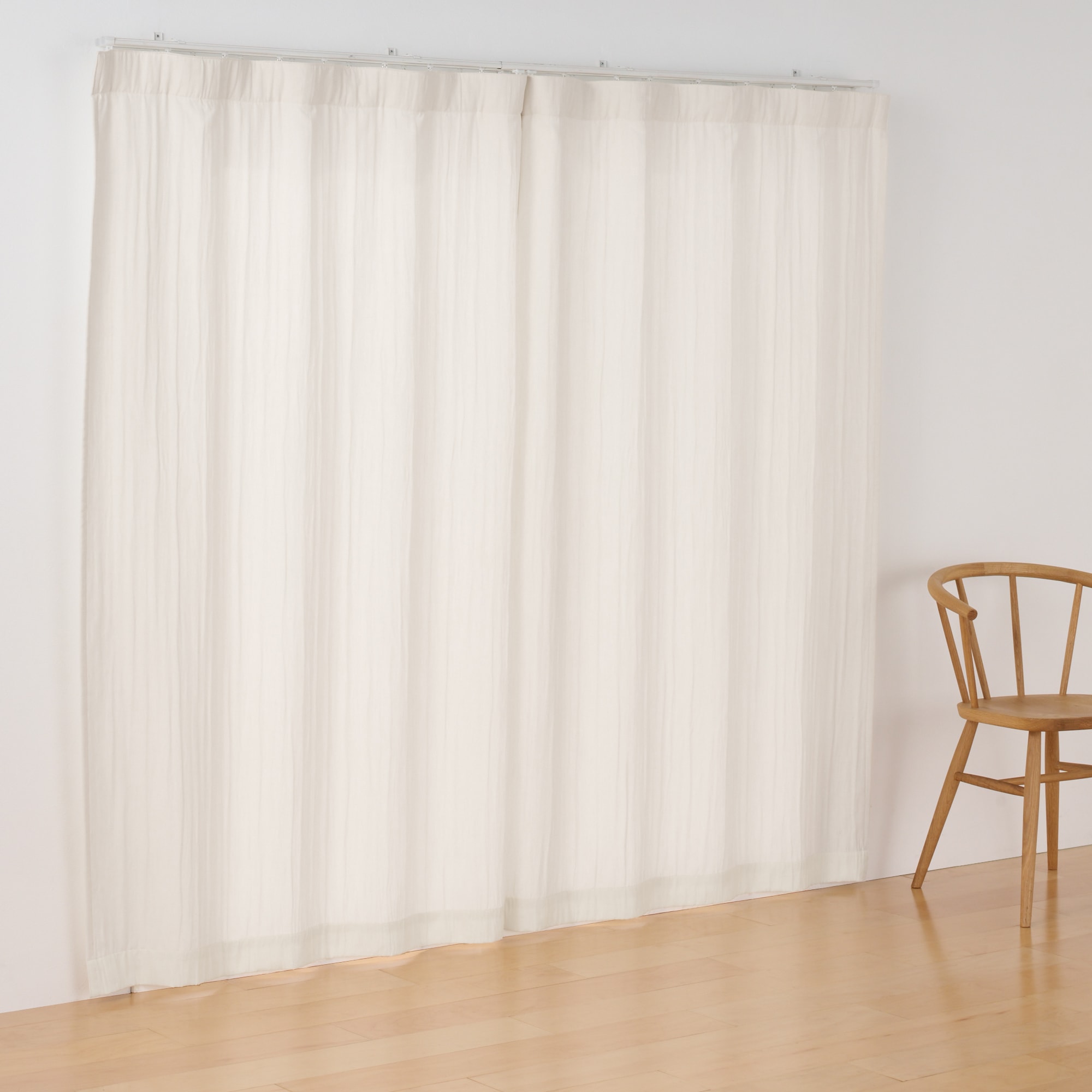 リネンライク二重織（防炎）ノンプリーツカーテン