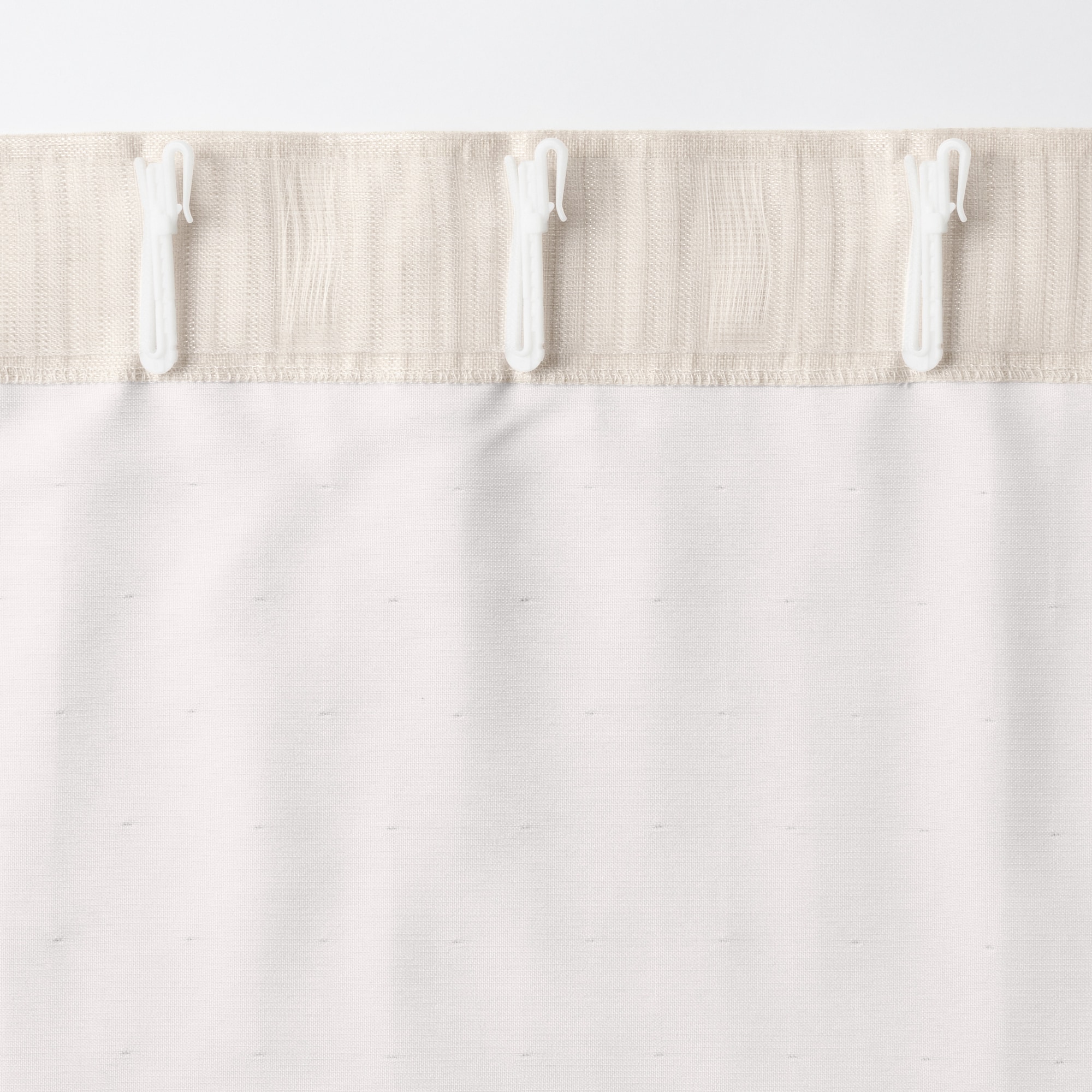 リネンライク二重織（防炎）ノンプリーツカーテン