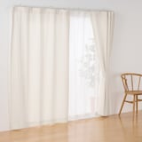 リネンライク二重織（防炎）ノンプリーツカーテン