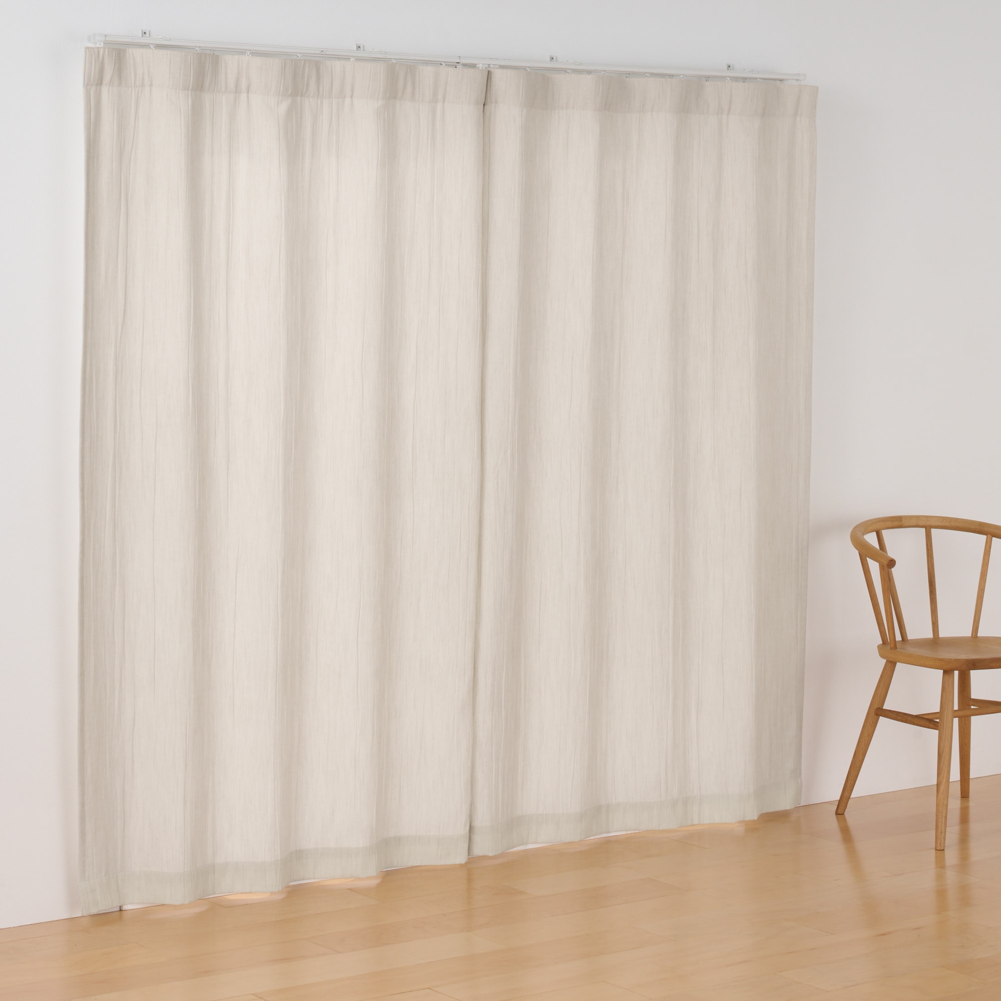 リネンライク二重織（防炎）ノンプリーツカーテン