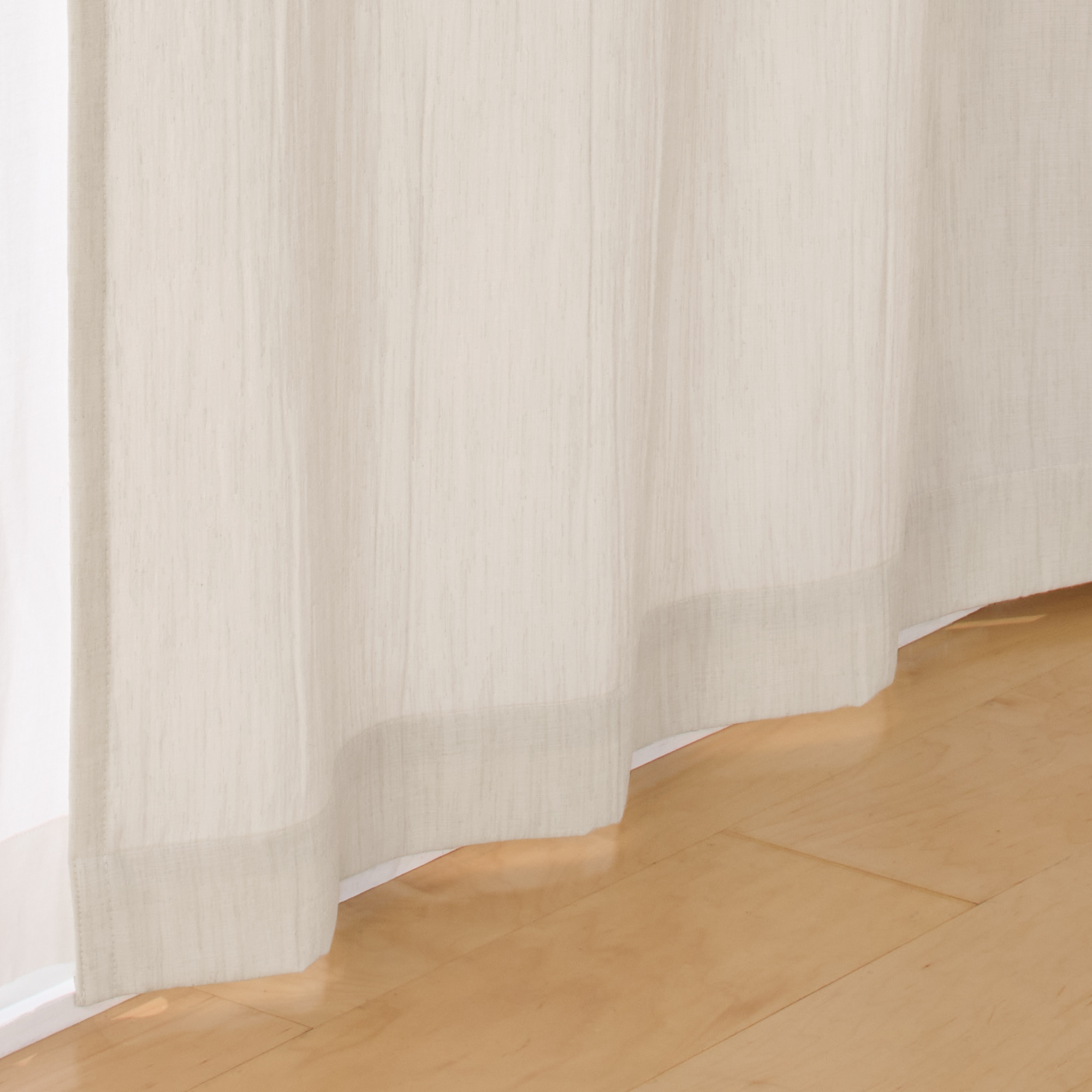 リネンライク二重織（防炎）ノンプリーツカーテン