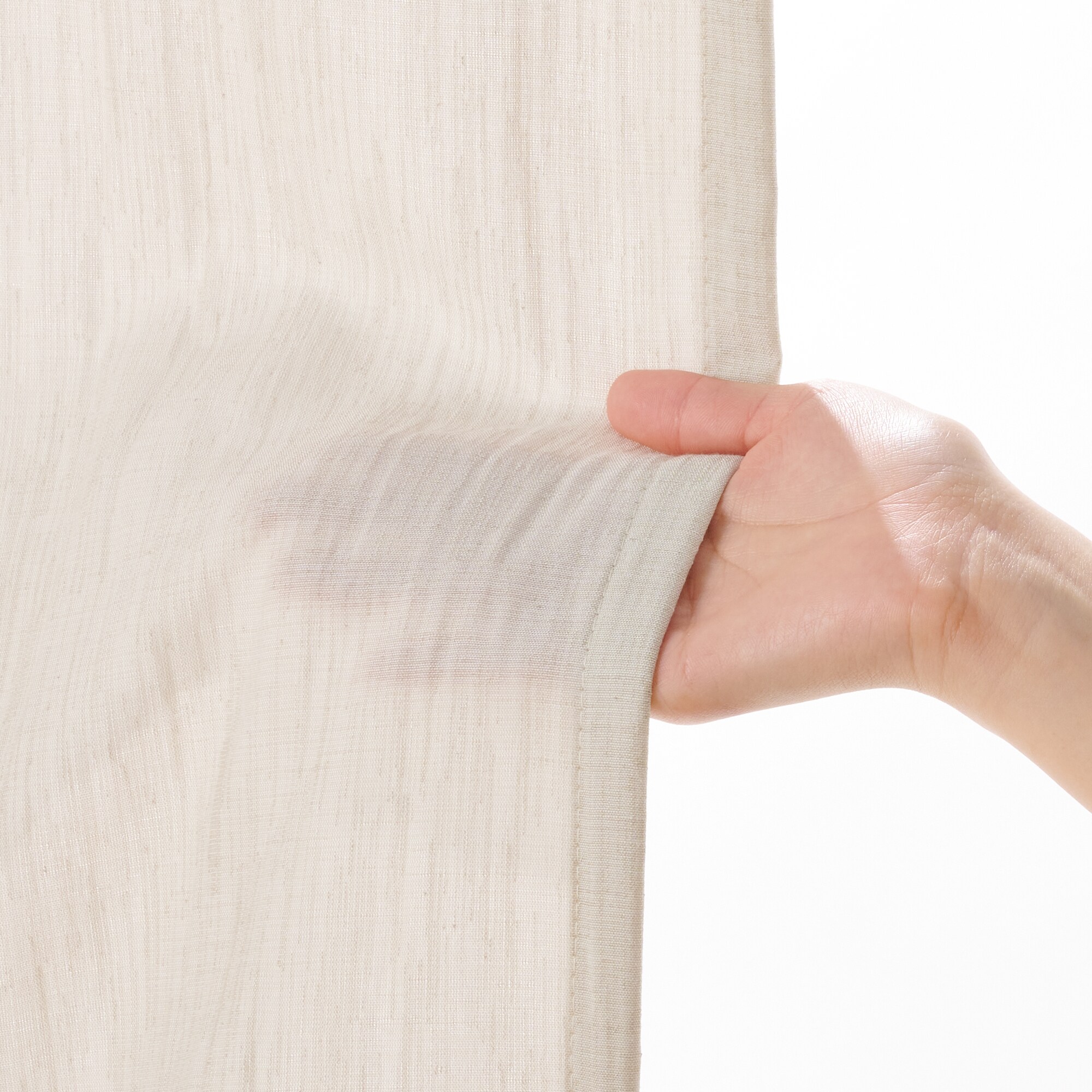 リネンライク二重織（防炎）ノンプリーツカーテン