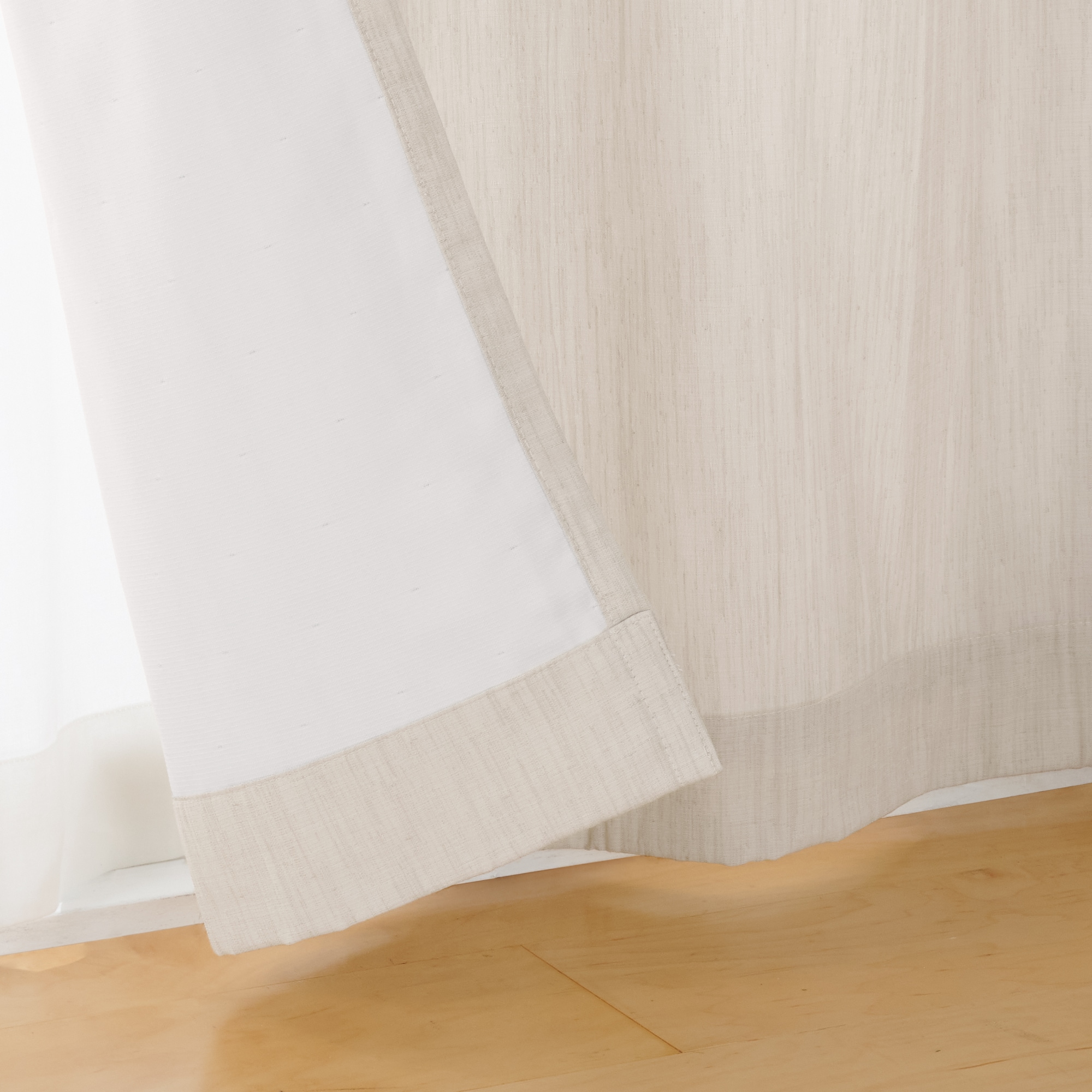 リネンライク二重織（防炎）ノンプリーツカーテン