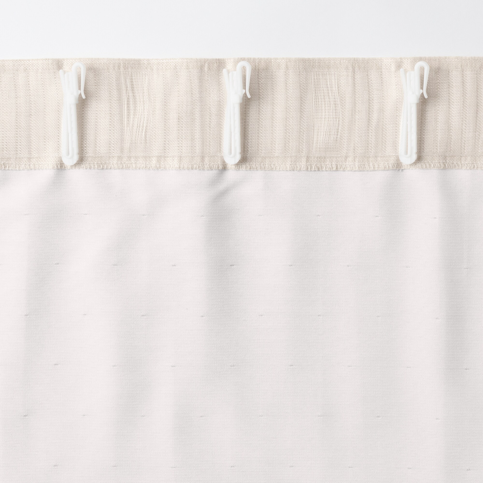 リネンライク二重織（防炎）ノンプリーツカーテン