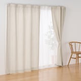 リネンライク二重織（防炎）ノンプリーツカーテン