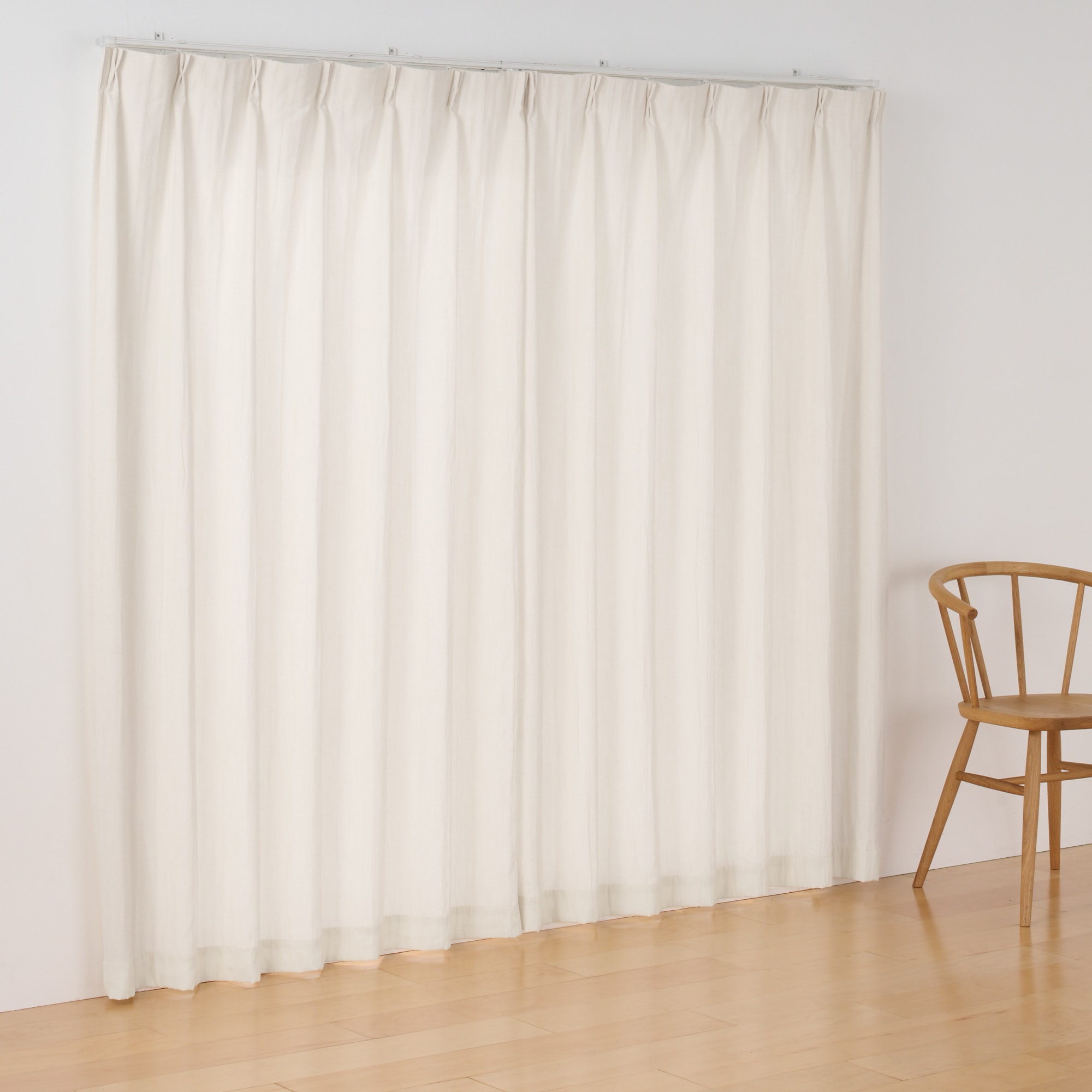 リネンライク二重織（防炎）プリーツカーテン