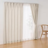 リネンライク二重織（防炎）プリーツカーテン