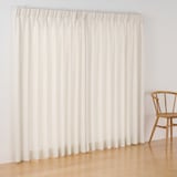 リネンライク二重織（防炎）２倍ヒダプリーツカーテン