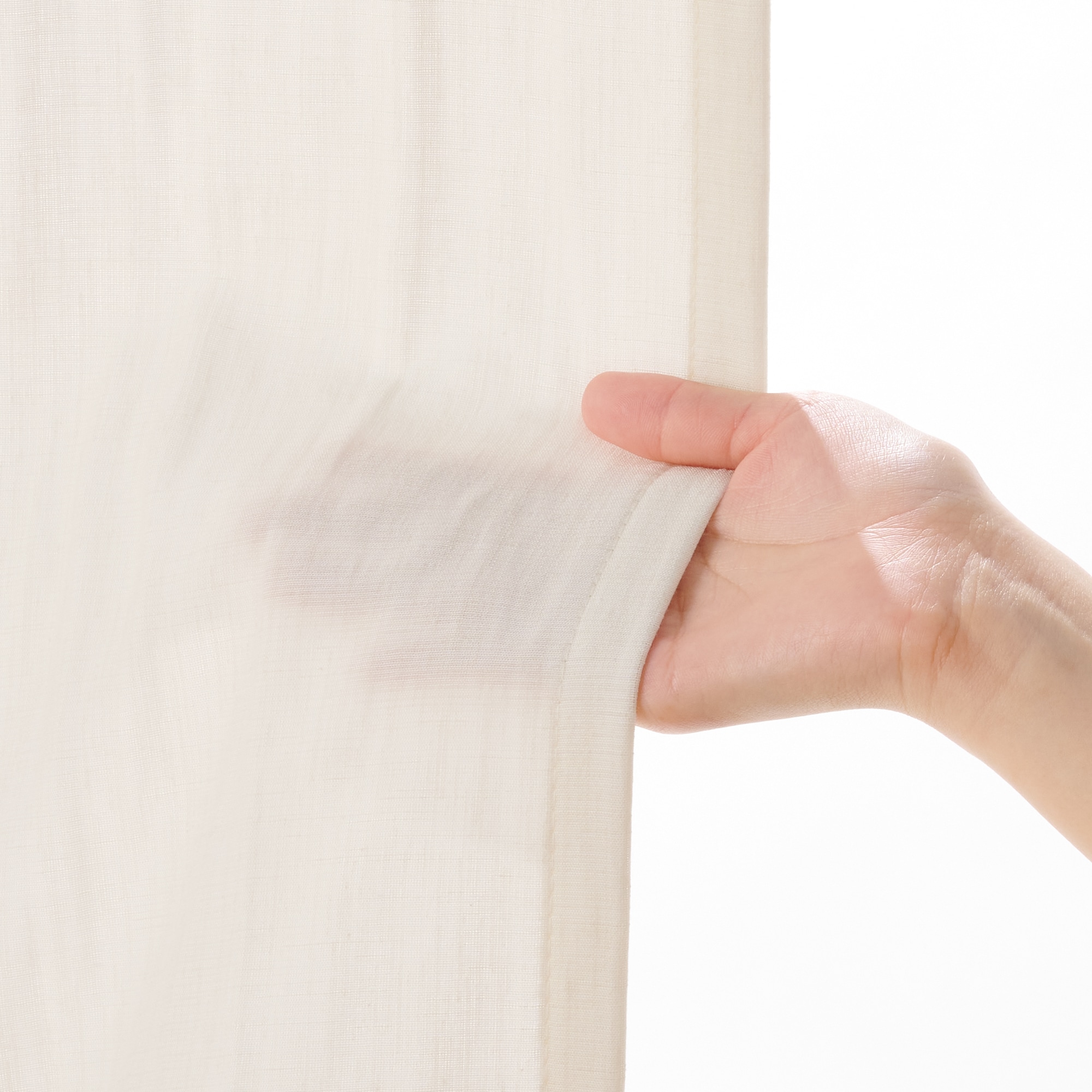 リネンライク二重織（防炎）２倍ヒダプリーツカーテン