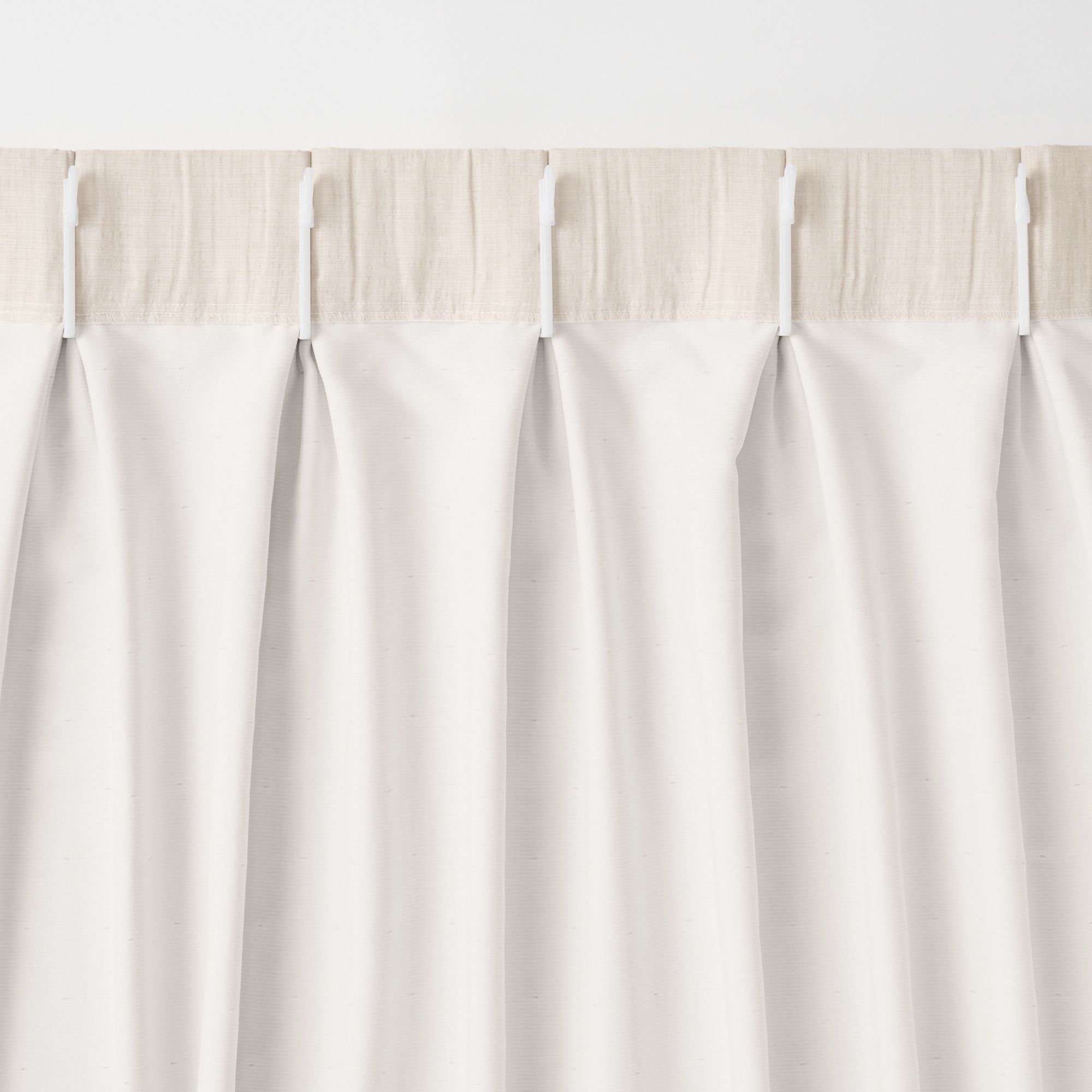 リネンライク二重織（防炎）２倍ヒダプリーツカーテン