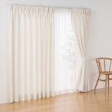 リネンライク二重織（防炎）２倍ヒダプリーツカーテン