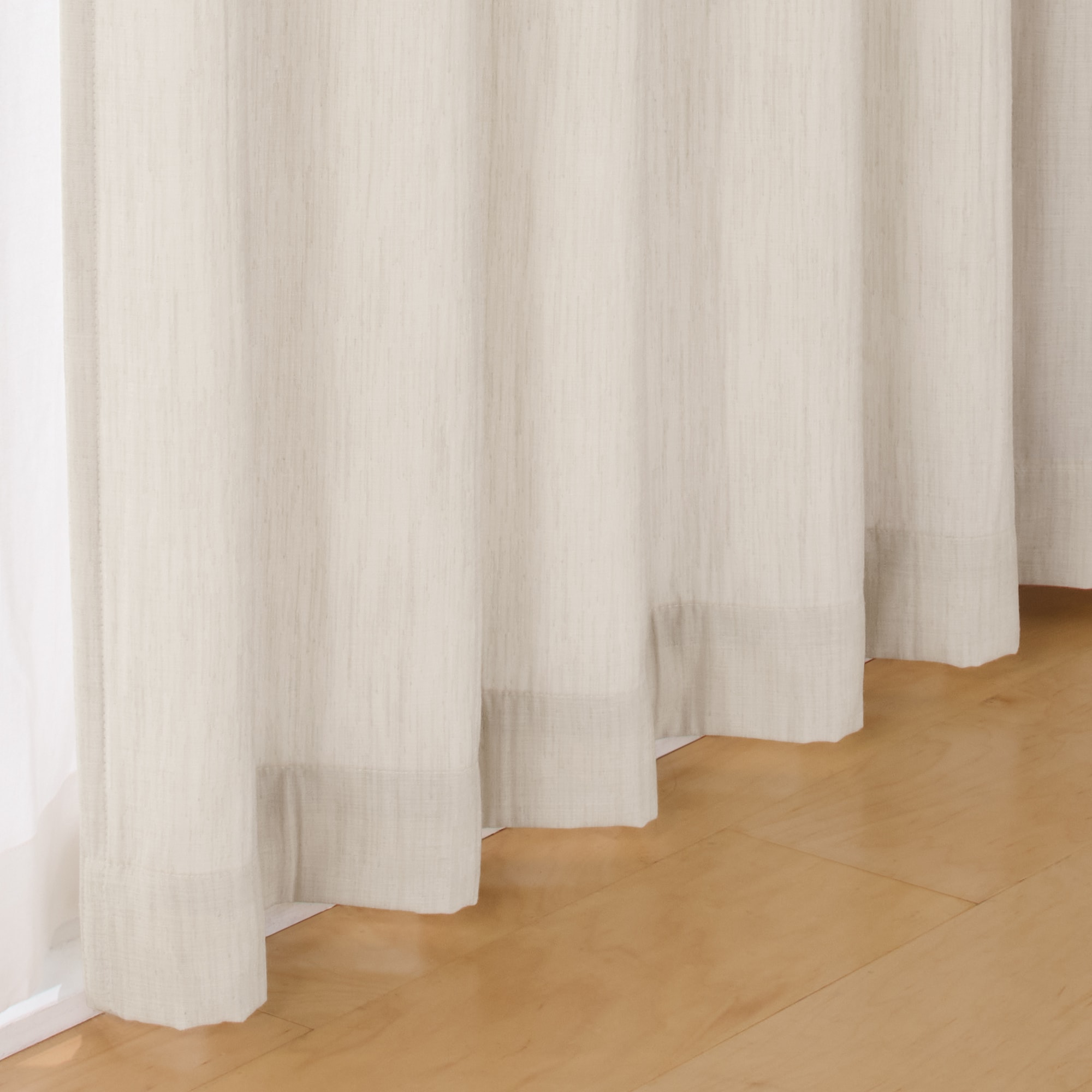 リネンライク二重織（防炎）２倍ヒダプリーツカーテン