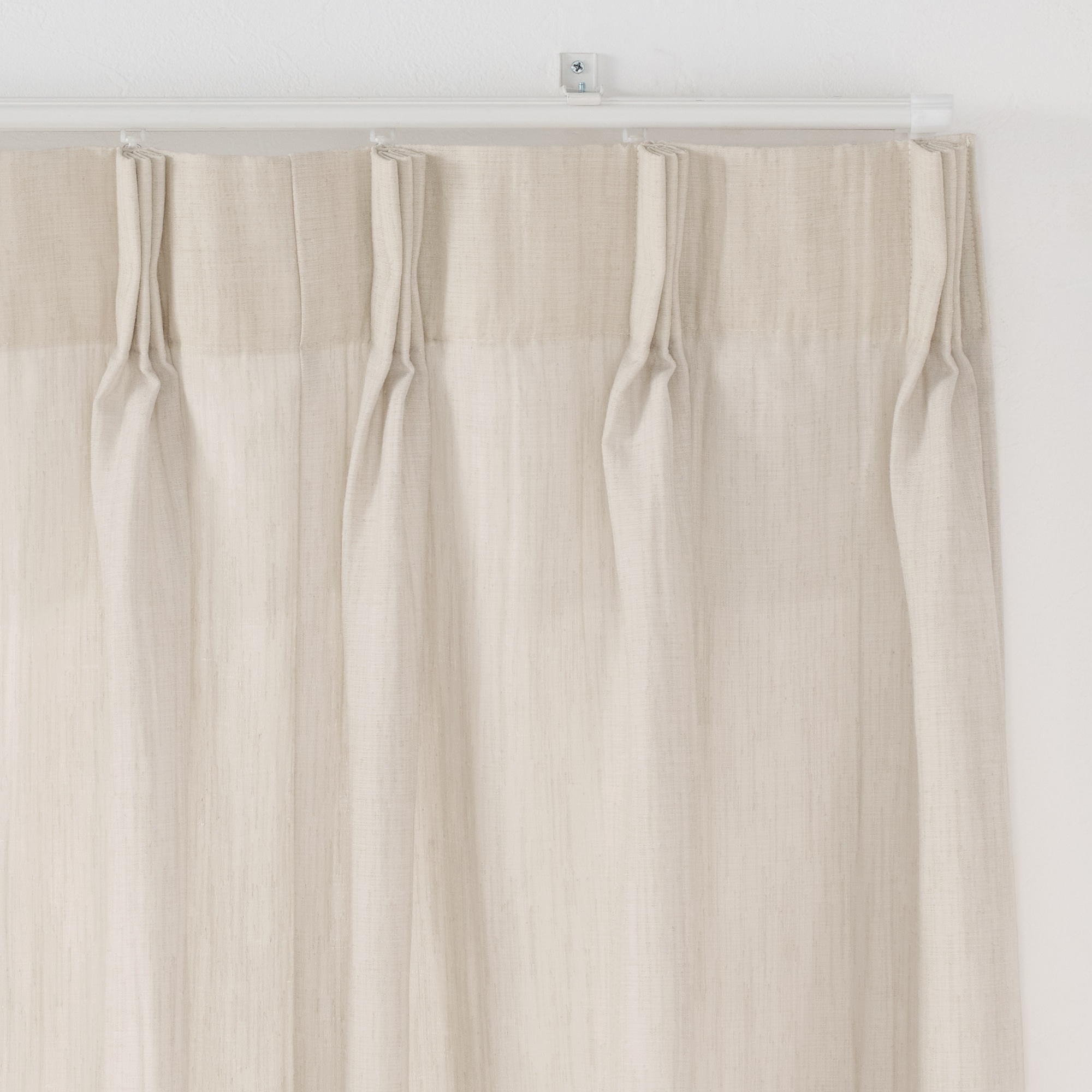 リネンライク二重織（防炎）２倍ヒダプリーツカーテン