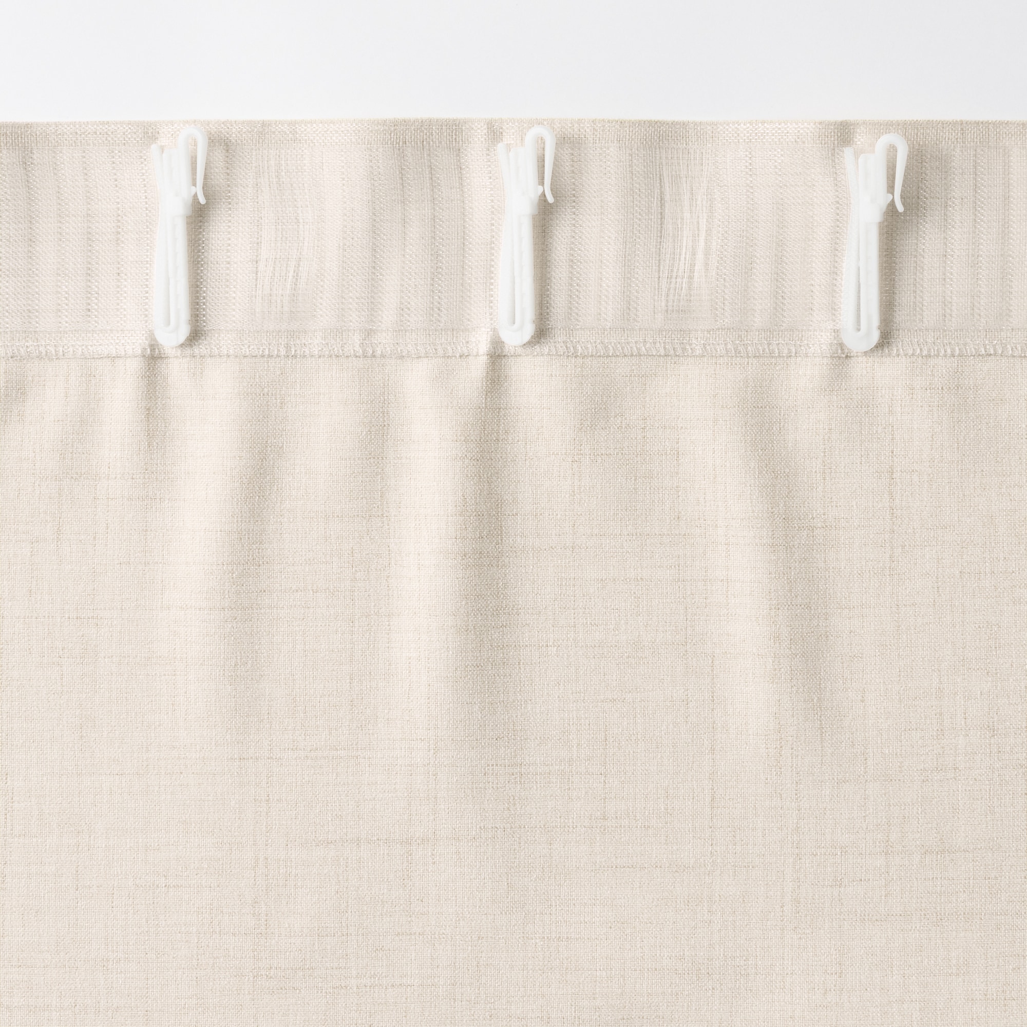 杢麻調平織ノンプリーツカーテン