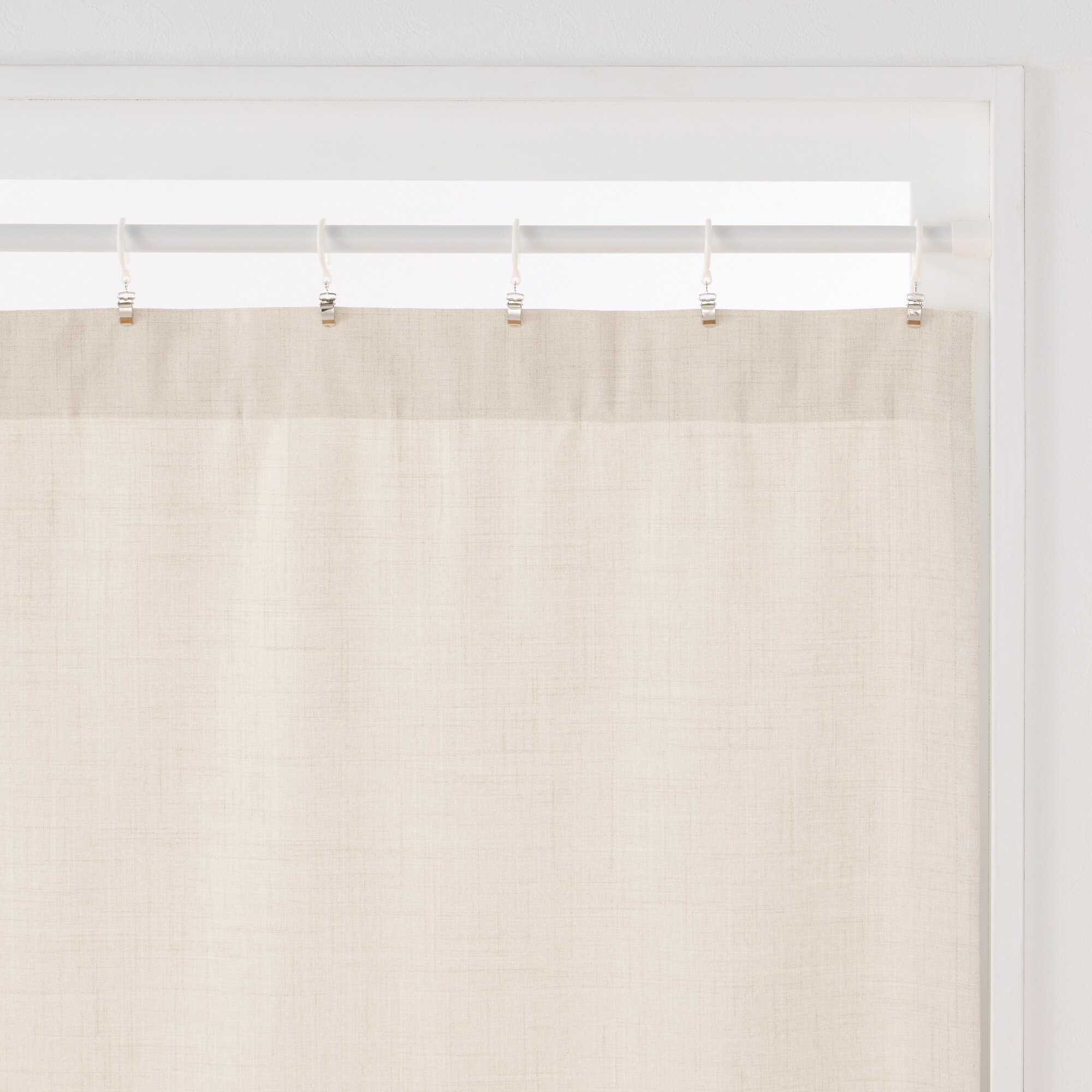 杢麻調平織ノンプリーツカーテン