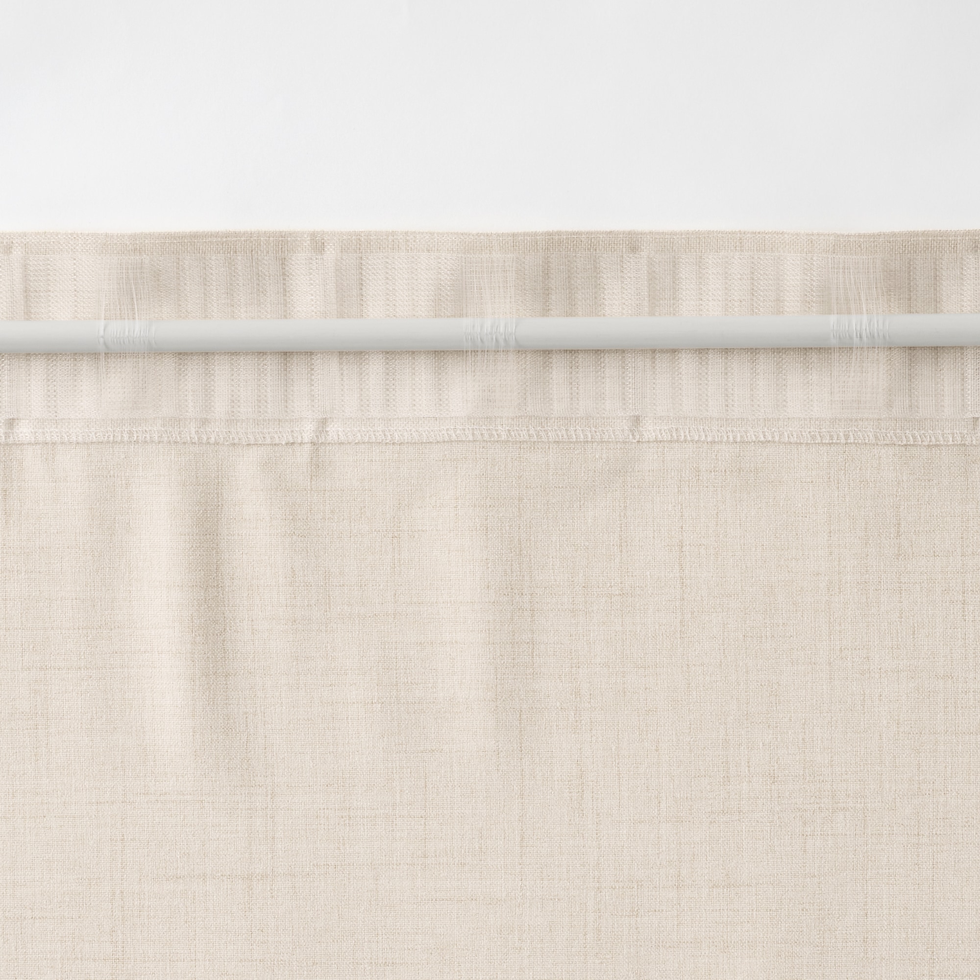 杢麻調平織ノンプリーツカーテン