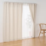 杢麻調平織ノンプリーツカーテン
